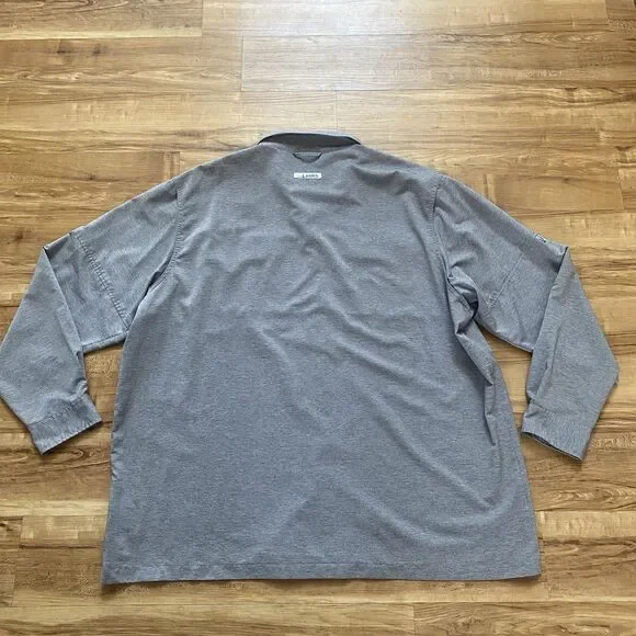 Habit Mens 2XL Heathered Gray Fishing UPF 40+ Vented Outdoor Camping Hike Shirt - Picture 2 of 16